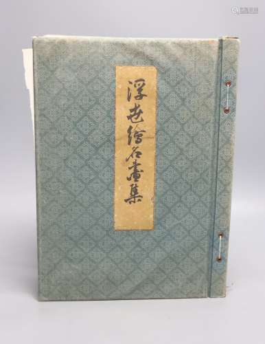 An early 20th century album of reproduction Japanese woodblo...