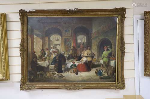 After David Wilkie, oil on canvas, mediaeval banquet, bears ...