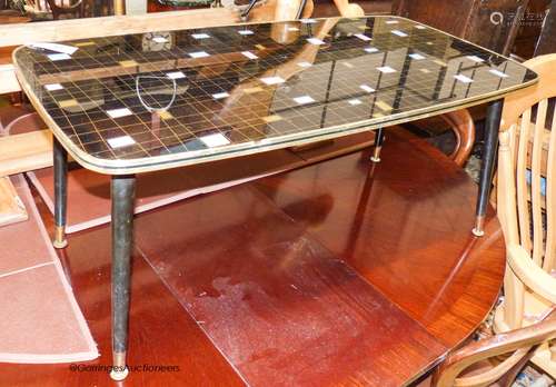 A mid century design rectangular coffee table, length 100cm,...