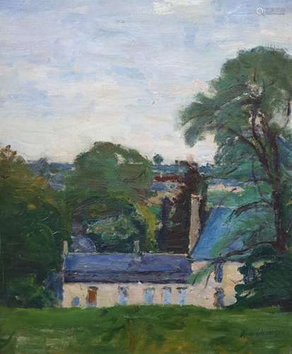 Rene Thomsen (French, 1897-1976)House and trees in a landsca...