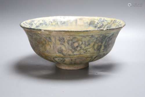 A Middle eastern bowl, Islamic with script to exterior, diam...
