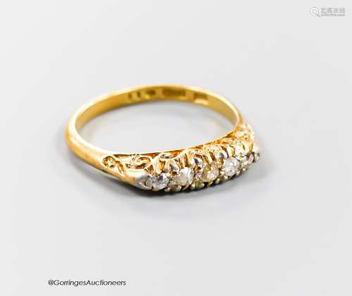 A late 19th/early 20th century 18ct and graduated five stone...