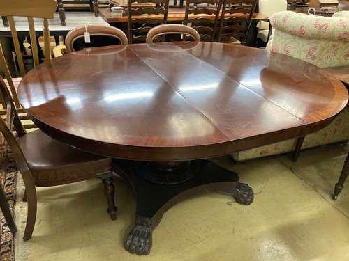 A large reproduction mahogany extending dining table, 174cm ...