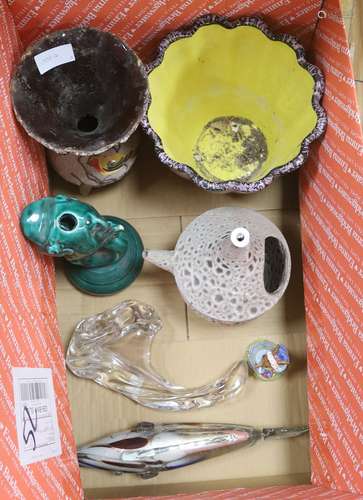 Mixed ceramics and glass including Bunnykins figure