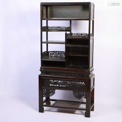 TWO BODY CHINESE BOOKCASE