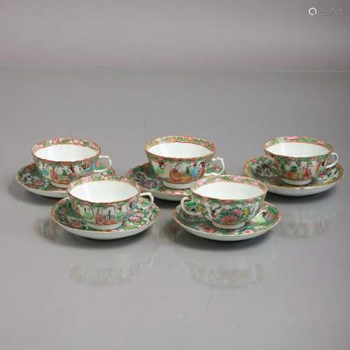 SET OF TWELVE TEA CUPS WITH SAUCER