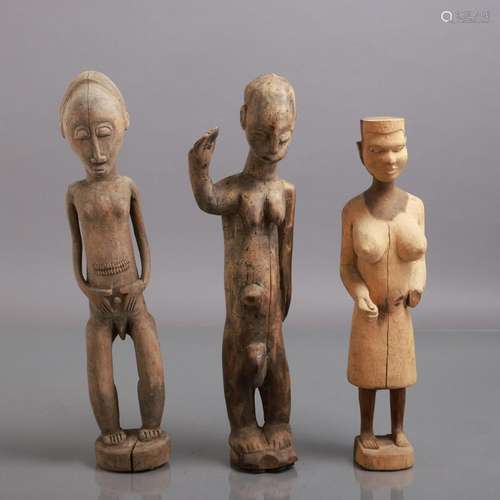 THREE AFRICAN FIGURES