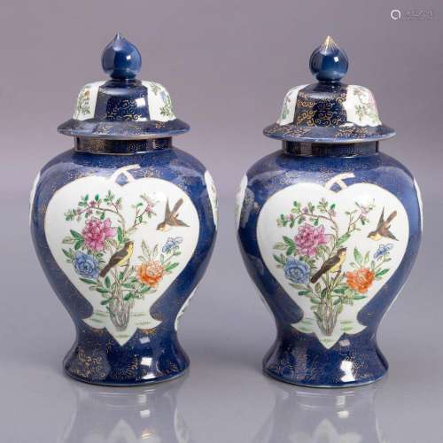 PAIR OF POTS WITH LID