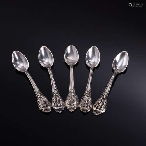 SET OF FIVE COFFEE SPOONS