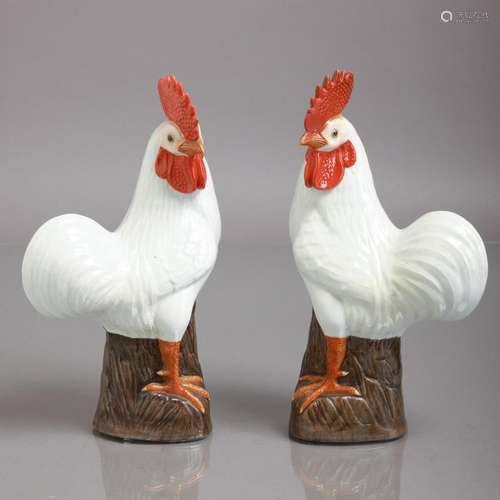 PAIR OF ROOSTERS