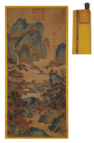 Yuan Dynasty - Yao Ting Mei pine gully view spring diagram s...