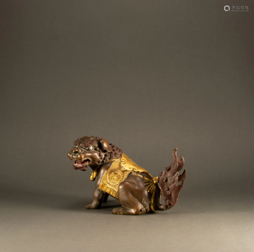 Qing Dynasty - bronze gilt lion
