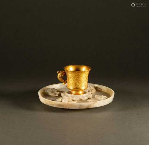 Song Dynasty - Hetian bronze gilt cup