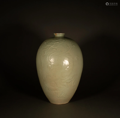 Song Dynasty - celadon dragon vase