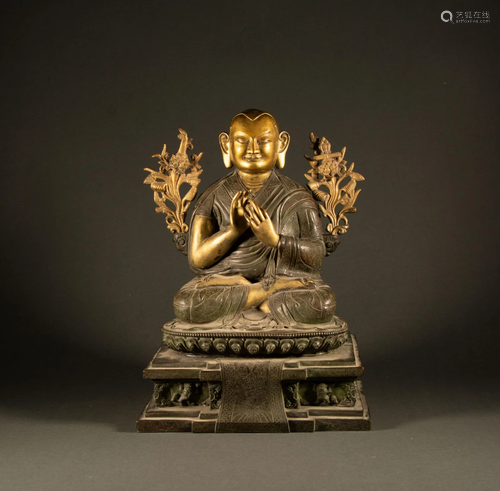 16th century - Bronze gilt Tibetan statue