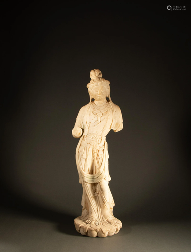 Tang Dynasty - White marble Buddha statue