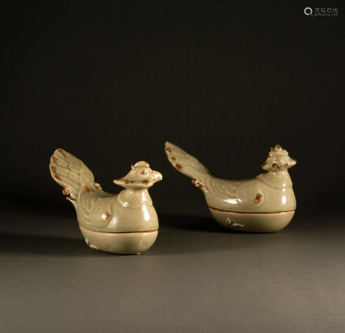 Tang Dynasty - Yue Kiln Mandarin Duck Lid Box