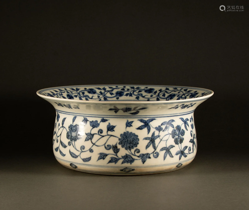 Qing Dynasty - Flower pattern basin