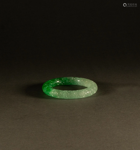 Qing Dynasty - Jade moire bracelet