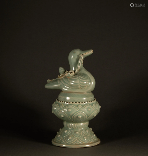 Song Dynasty - Celadon drum nail pattern duck smoker