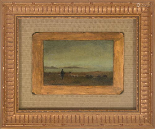 Thomas Moran (1837-1926), Oil on Board Landscape