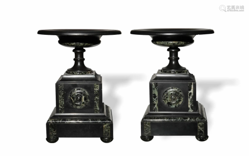 A Pair of Neoclassical Marble Stands