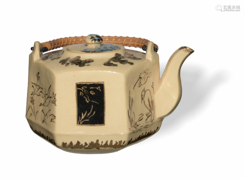 Rookwood Teapot, ETK, 1882, Japonisme Decoration