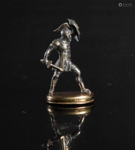 Silver and Gold Miniature Roman Soldier Locket