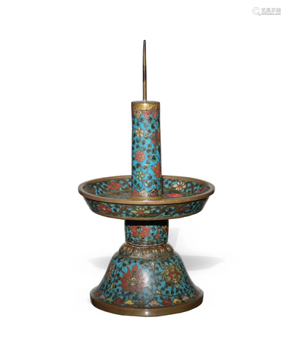 Chinese Cloisonne Candle Stand 16-17 Century