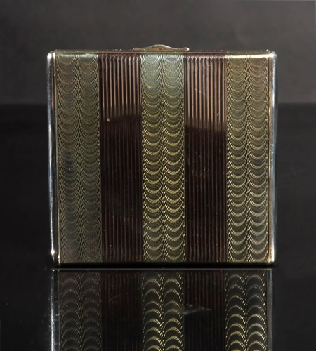 14K Gold and Sterling Art Deco Compact, Cartier