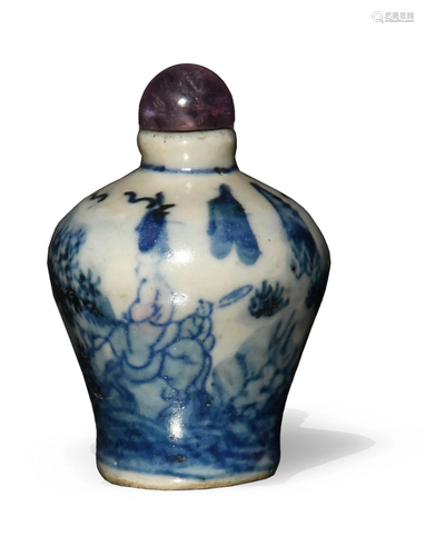 Chinese Blue and White Porcelain Snuff Bottle