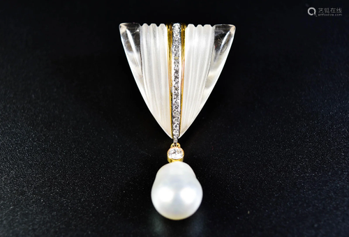 Custom 14K, 18K Gold, Diamond, Crystal and Pearl Pin