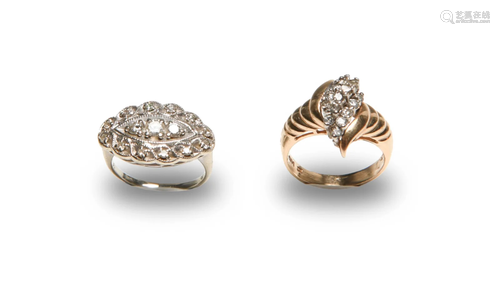 2 14K Gold and Diamond Rings