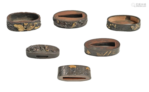 Group of Japanese Mixed Metal Sword Fittings