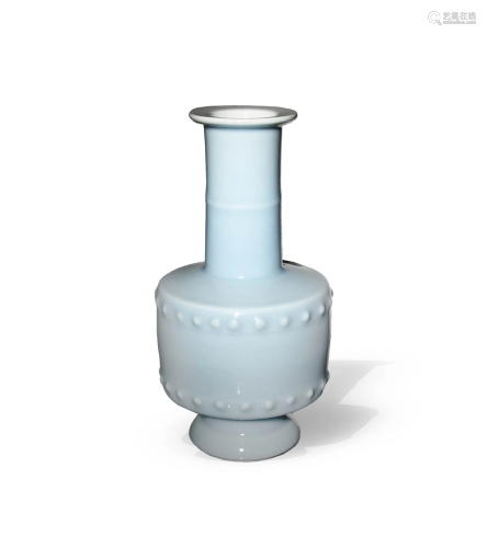 Pale Blue Chinese Mallet Vase, Modern
