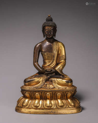 銅鎏金阿彌陀佛佛像