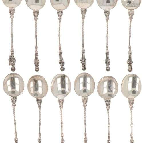 (12) piece set of apostle teaspoons silver.