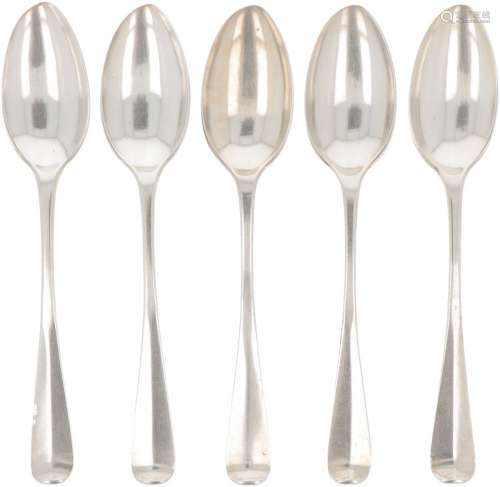 (5) piece set dinner spoons (Zwolle Klaas Wijns 1785-1811) s...