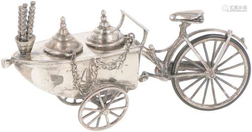 Miniature ice cream cart silver.