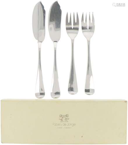 (4) piece silver fish cutlery set.