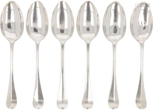(6) piece set dinner spoons (Arend Hoogland 1733-1784) silve...