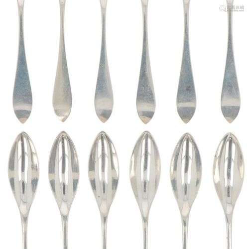 (12) piece set of silver teaspoons.