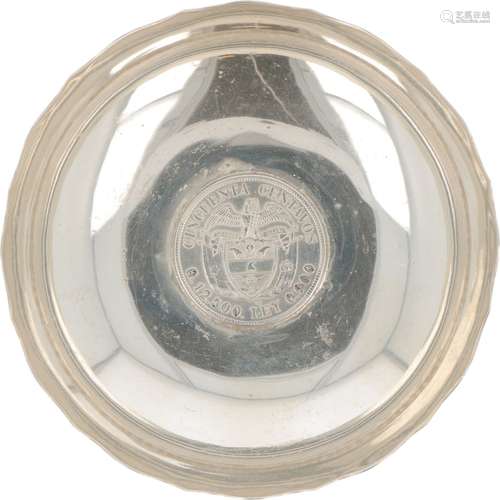 Coin dish (Republica de Colombia 1934 12.500 LEY) silver.