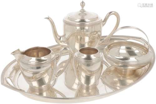 (5) piece silver tea set.