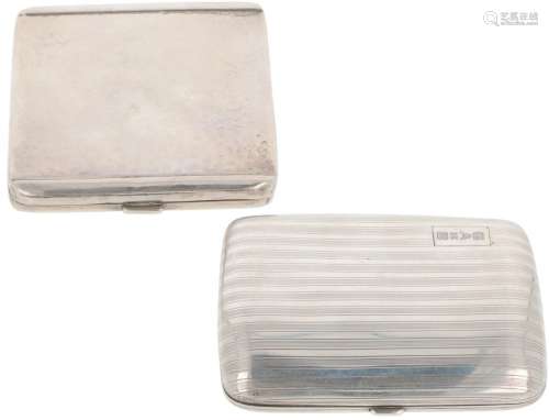 (2) piece lot of silver cigarette cases.