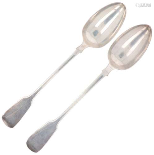 (2) piece set spoons silver.