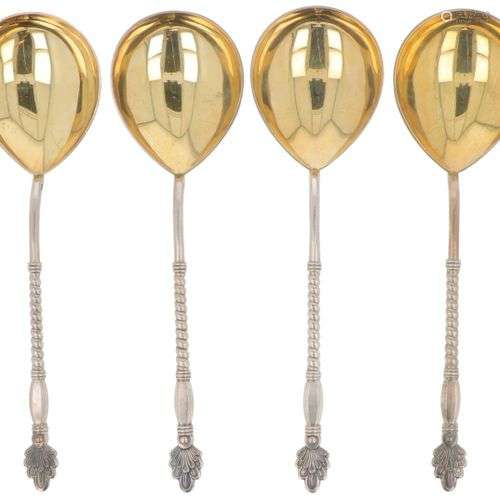 (4) piece set of silver spoons.