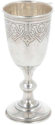 Kiddush cup on foot silver.