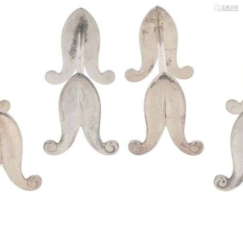 (6) Piece set of silver knife rests.