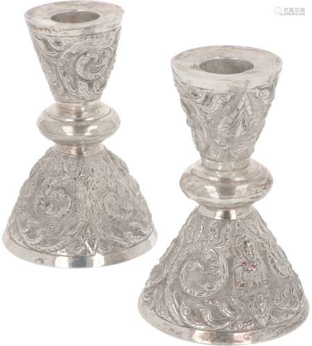 (2) Piece set of candlesticks silver.